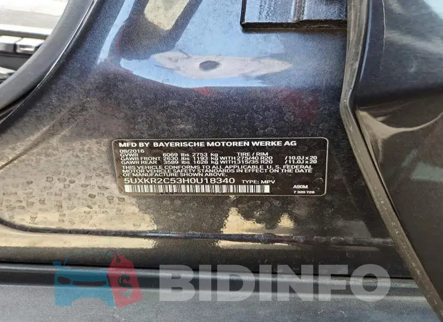 5UXKR2C53H0U18340 Photo# 13