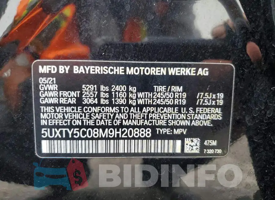5UXTY5C08M9H20888 Photo# 13