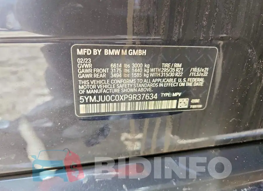 5YMJU0C0XP9R37634 Photo# 13