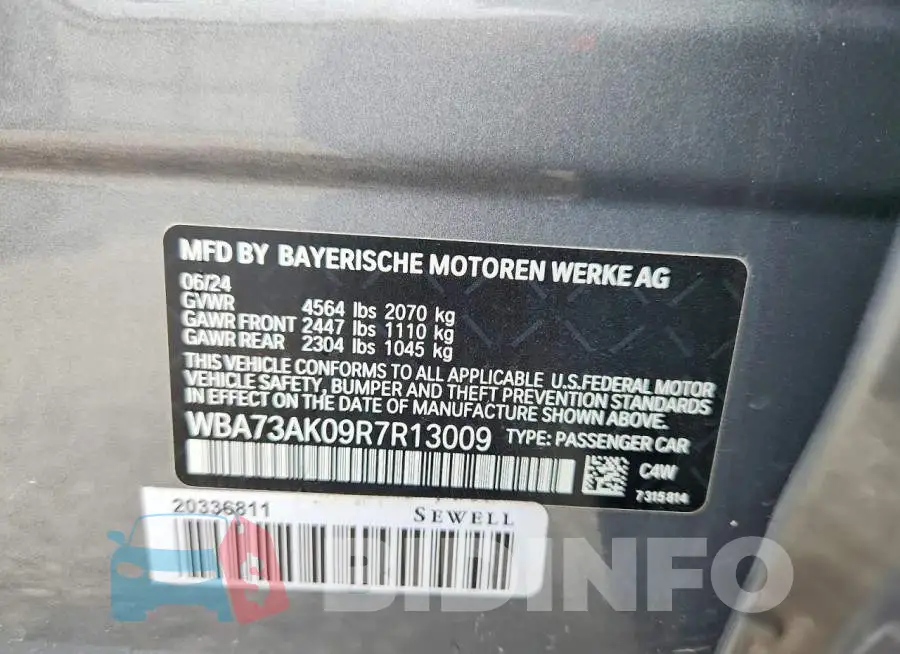 WBA73AK09R7R13009 Photo# 13