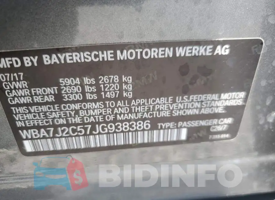 WBA7J2C57JG938386 Photo# 12
