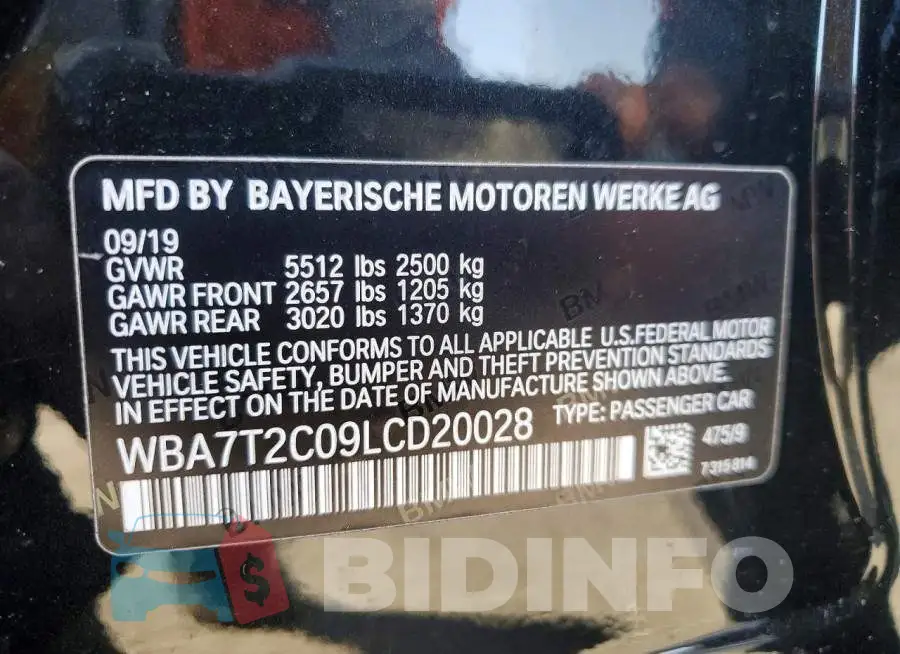 WBA7T2C09LCD20028 Photo# 12