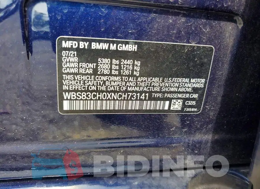 WBS83CH0XNCH73141 Photo# 12