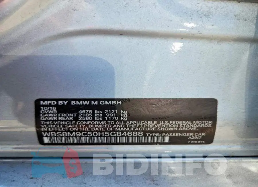 WBS8M9C50H5G84688 Photo# 12