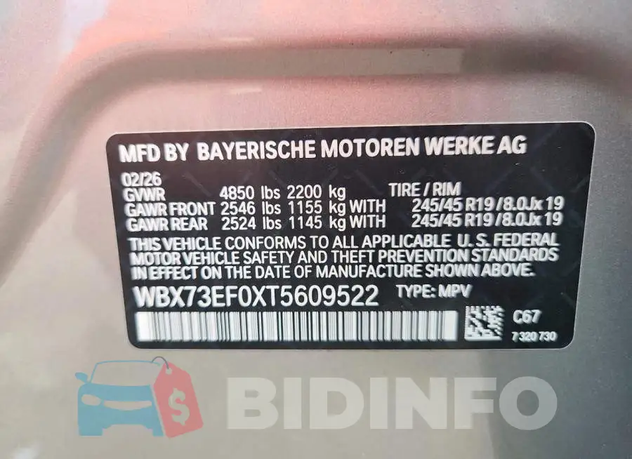 WBX73EF0XT5609522 Photo# 12