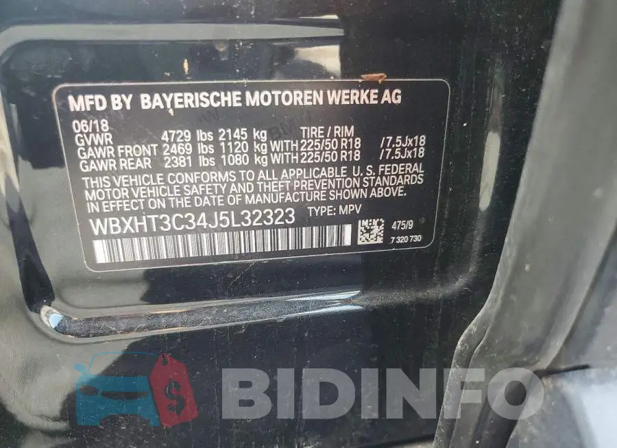 WBXHT3C34J5L32323 Photo# 14