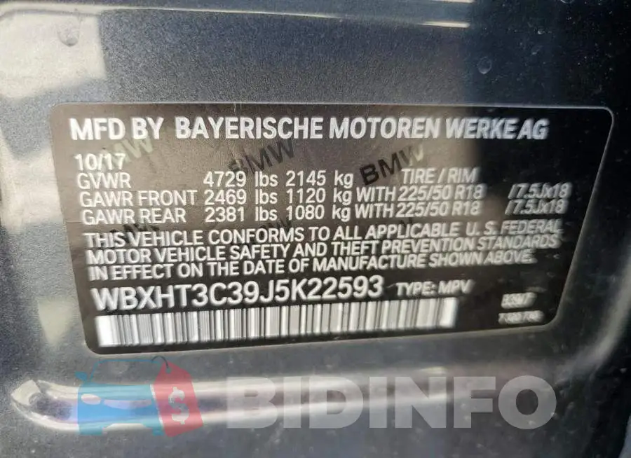 WBXHT3C39J5K22593 Photo# 12