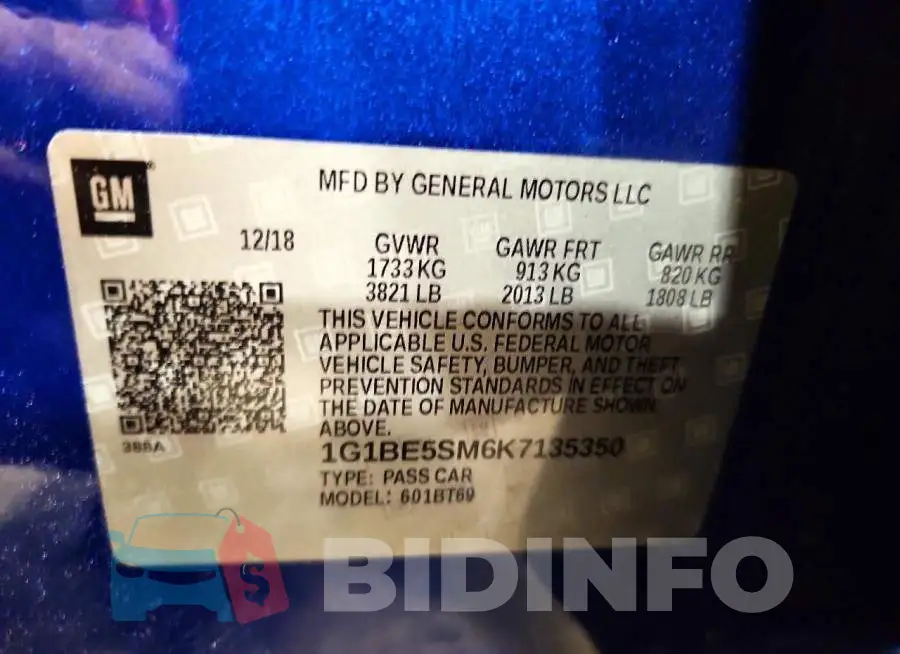 1G1BE5SM6K7135350 Photo# 12