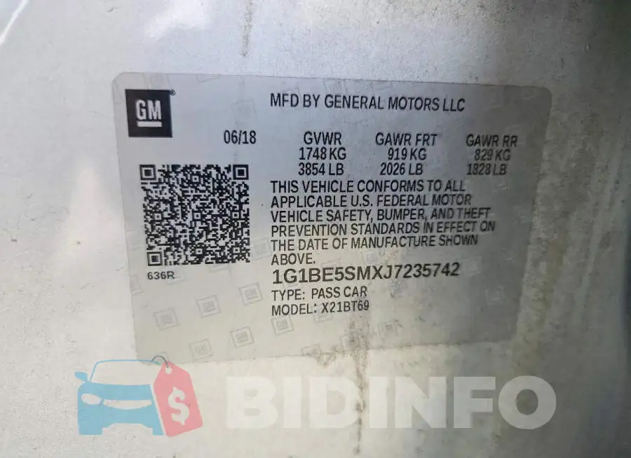 1G1BE5SMXJ7235742 Photo# 12