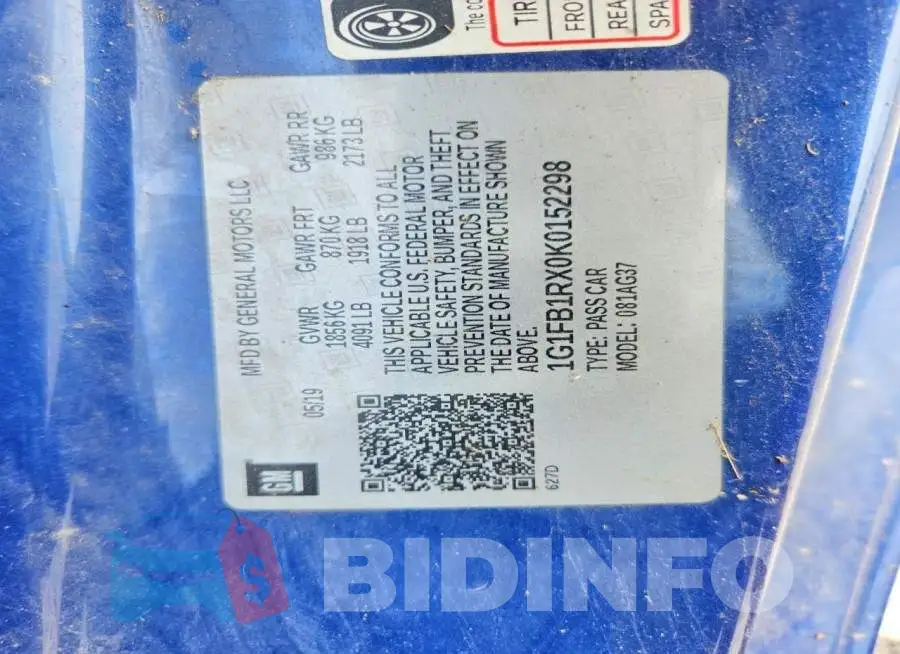 1G1FB1RX0K0152298 Photo# 12