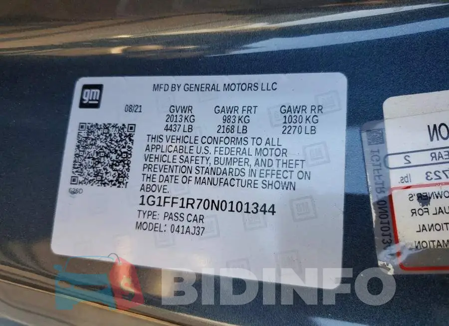 1G1FF1R70N0101344 Photo# 12
