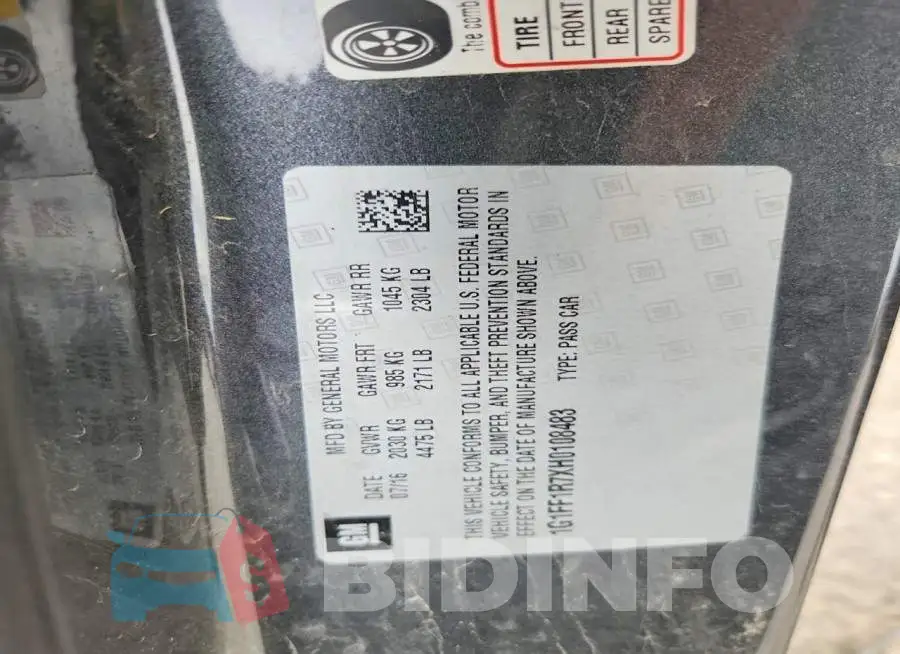 1G1FF1R7XH0108483 Photo# 12