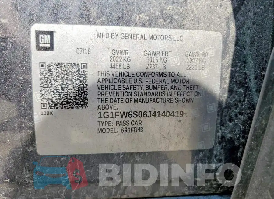 1G1FW6S06J4140419 Photo# 12