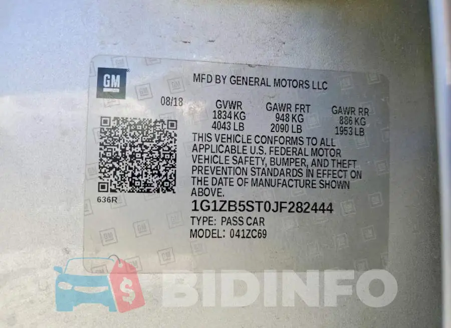 1G1ZB5ST0JF282444 Photo# 12