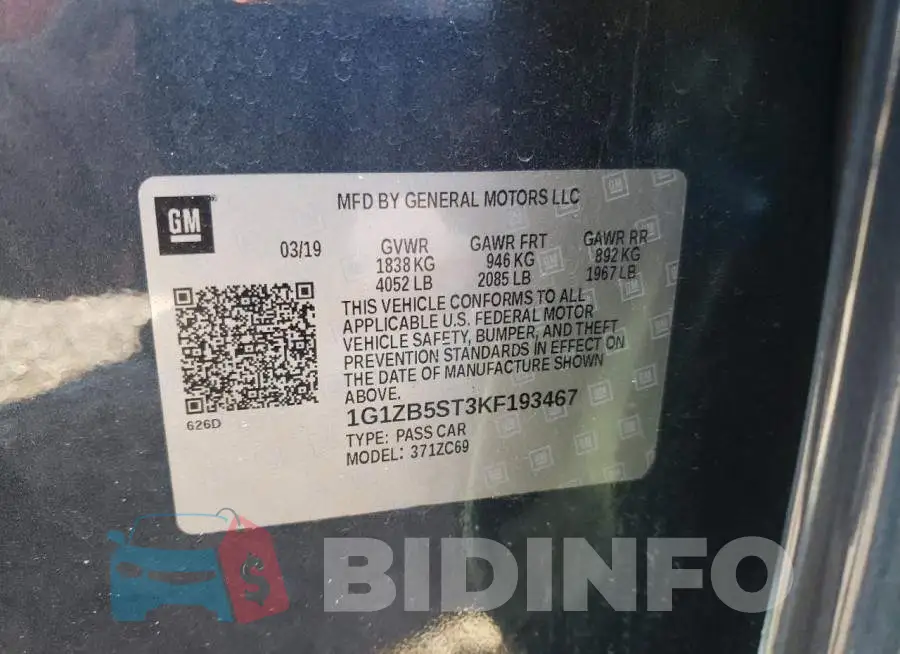 1G1ZB5ST3KF193467 Photo# 12