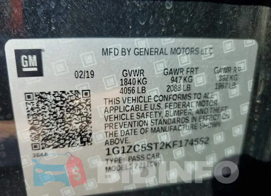 1G1ZC5ST2KF174552 Photo# 13