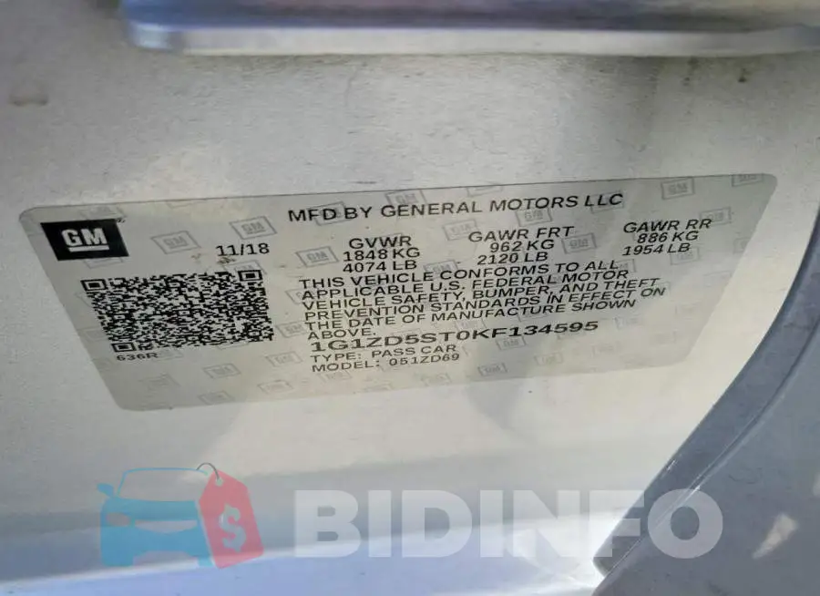 1G1ZD5ST0KF134595 Photo# 12