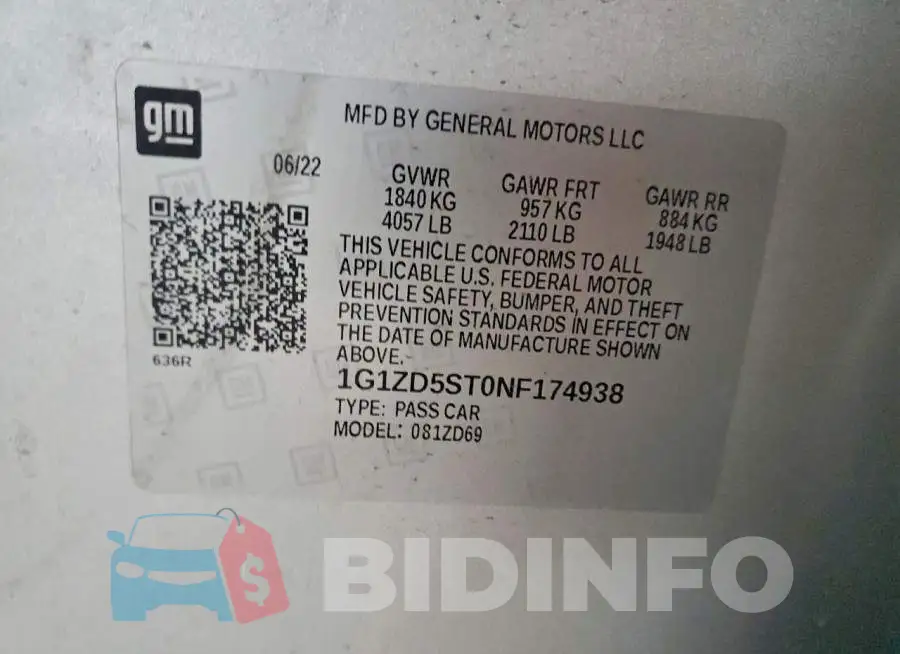 1G1ZD5ST0NF174938 Photo# 12