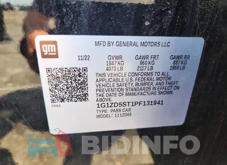 1G1ZD5ST1PF131941 Photo# 12