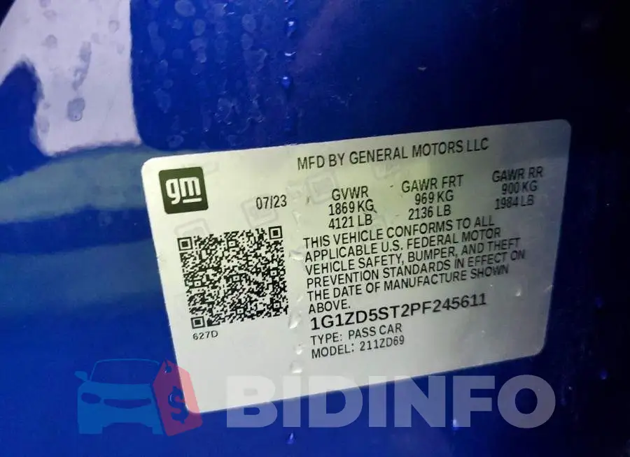 1G1ZD5ST2PF245611 Photo# 12