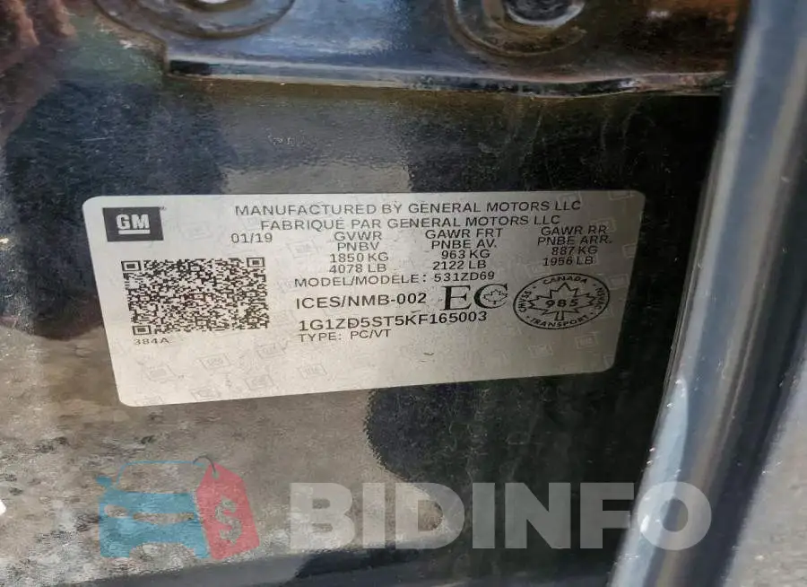 1G1ZD5ST5KF165003 Photo# 12