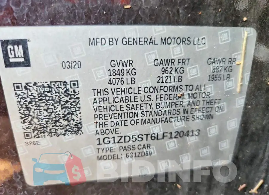 1G1ZD5ST6LF120413 Photo# 13