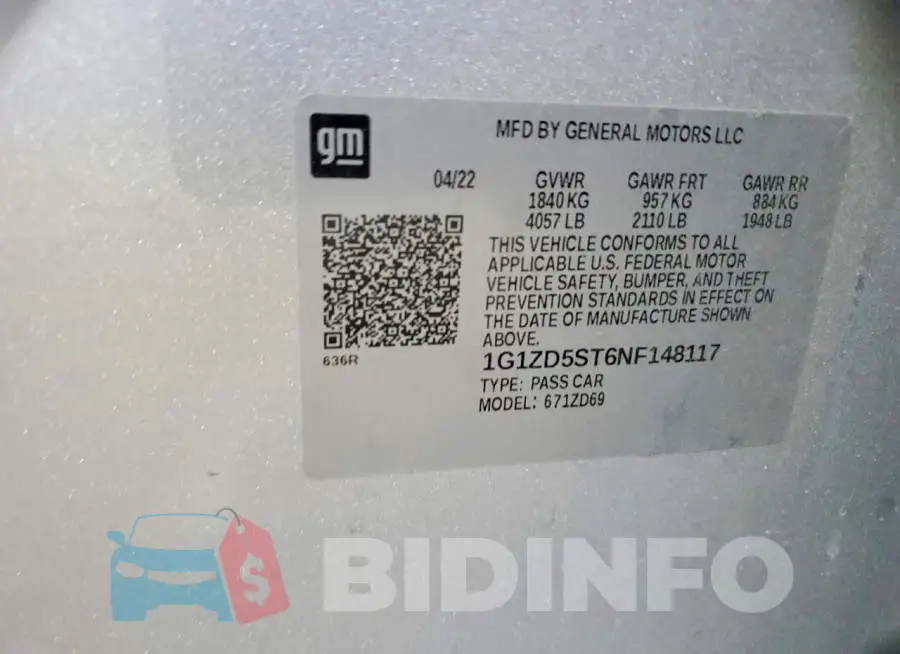 1G1ZD5ST6NF148117 Photo# 12