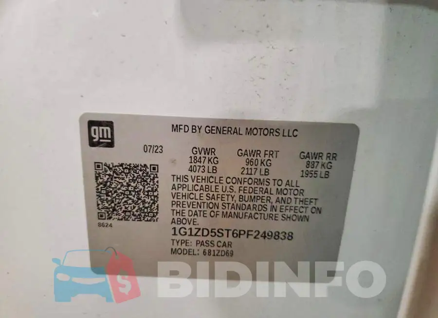 1G1ZD5ST6PF249838 Photo# 13