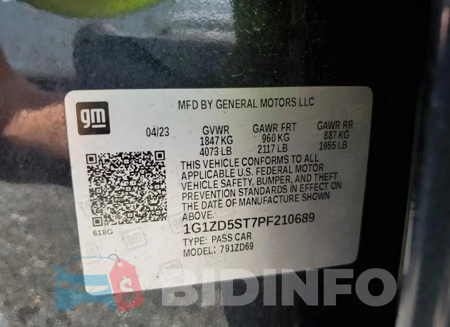 1G1ZD5ST7PF210689 Photo# 12