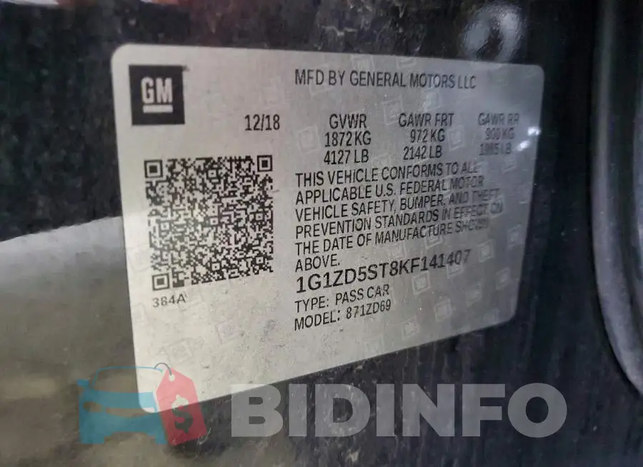 1G1ZD5ST8KF141407 Photo# 12