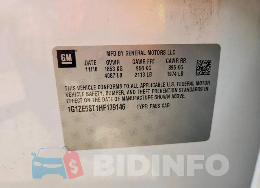 1G1ZE5ST1HF179146 Photo# 13