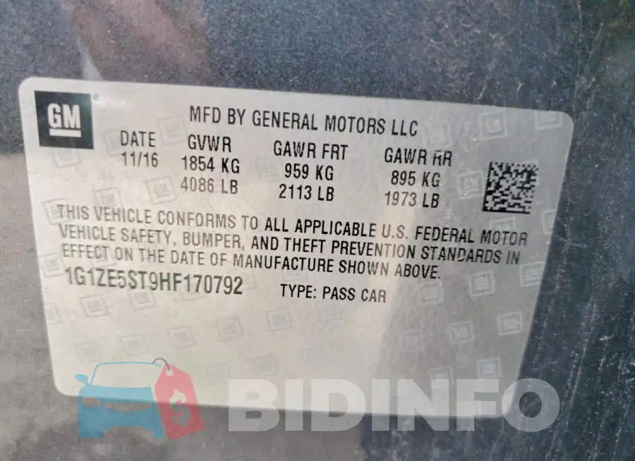 1G1ZE5ST9HF170792 Photo# 12