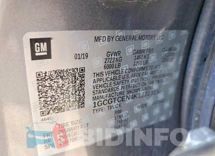 1GCGTCEN4K1231315 Photo# 12
