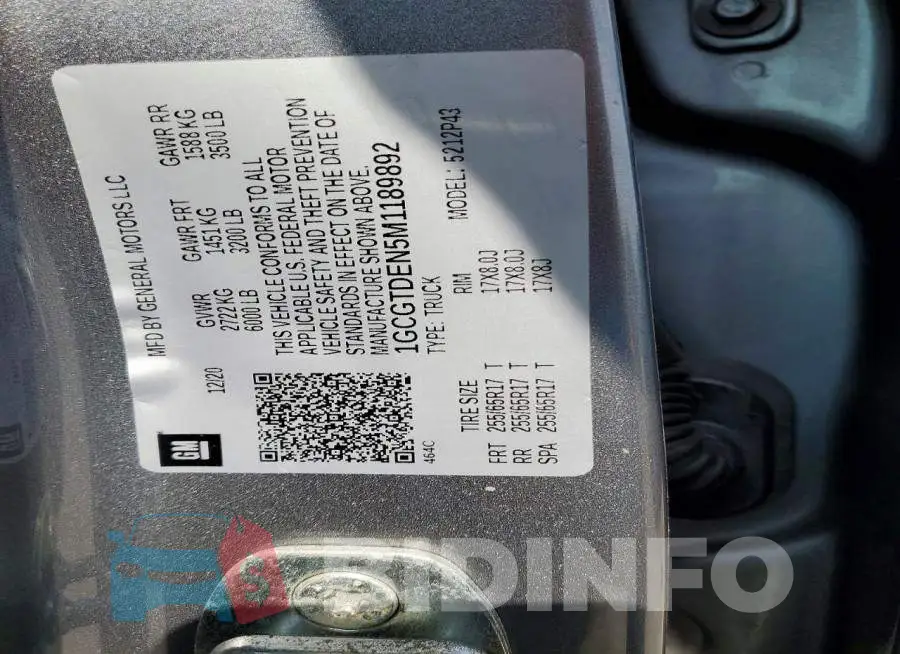 1GCGTDEN5M1189892 Photo# 13