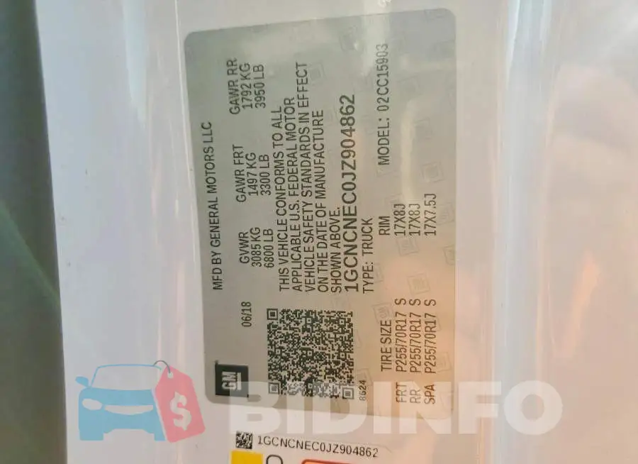 1GCNCNEC0JZ904862 Photo# 12