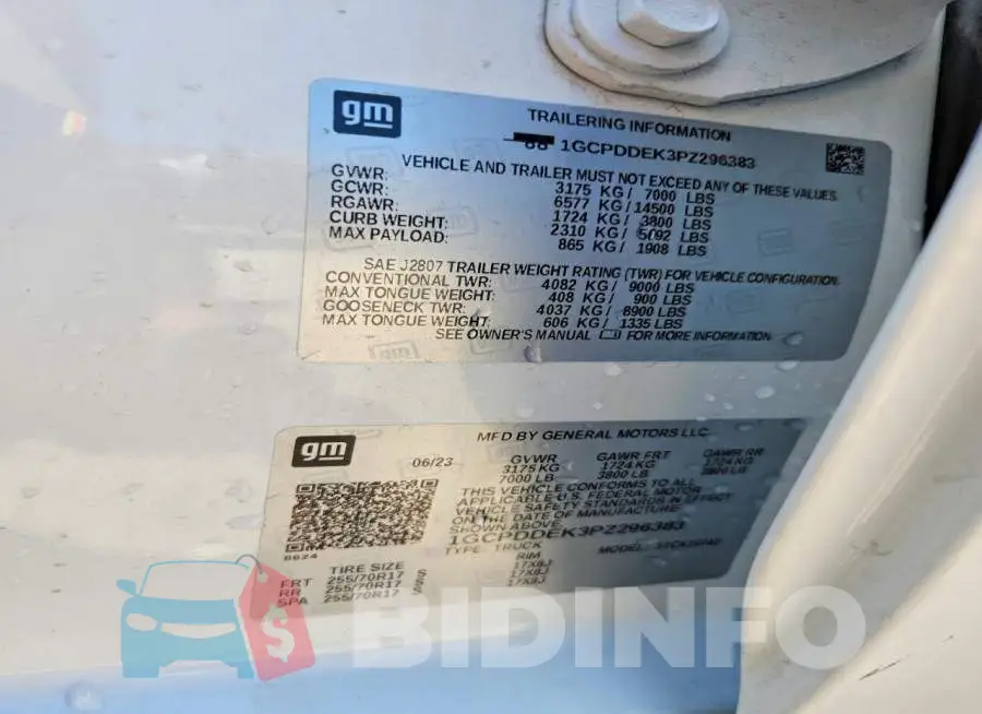 1GCPDDEK3PZ296383 Photo# 12