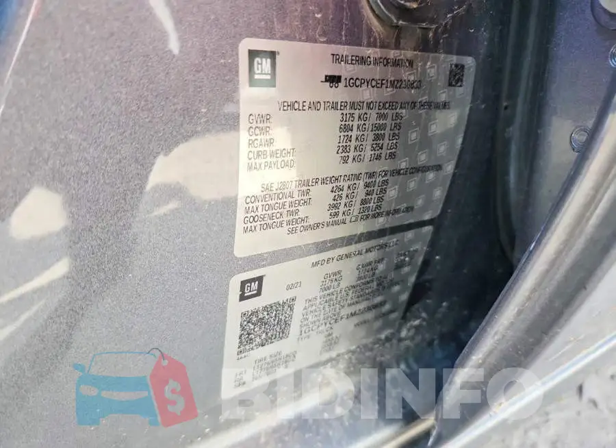 1GCPYCEF1MZ230833 Photo# 12
