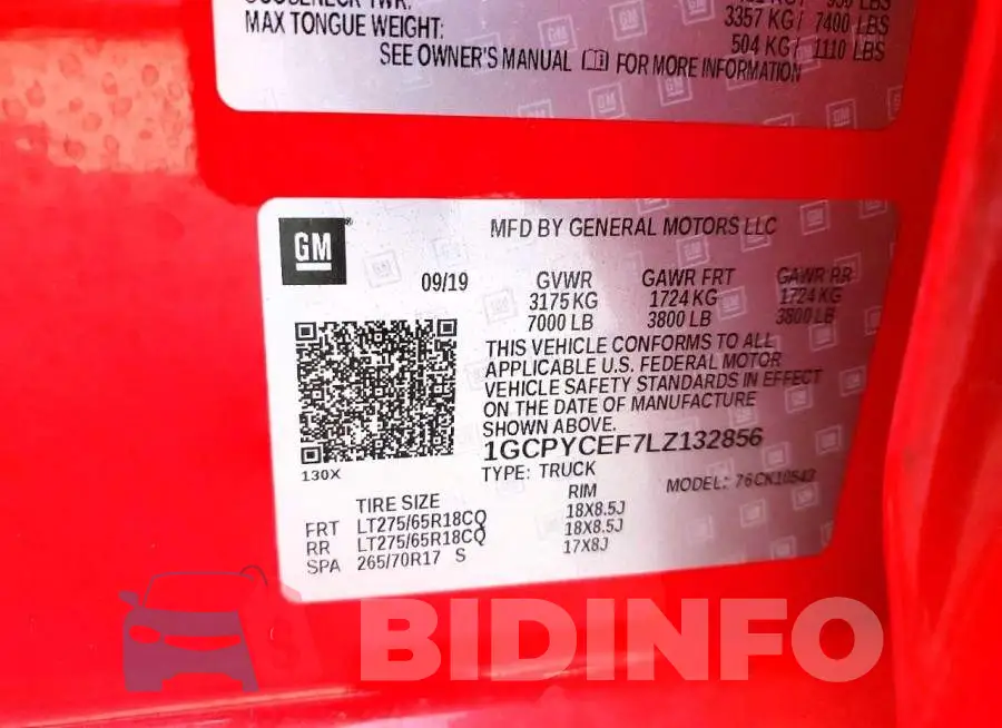 1GCPYCEF7LZ132856 Photo# 13