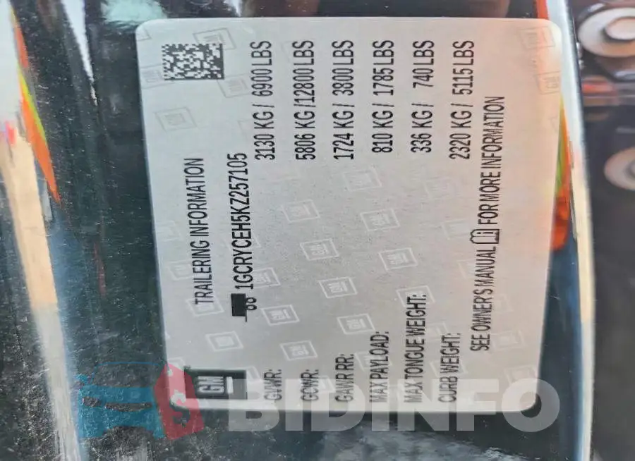 1GCRYCEH5KZ257105 Photo# 13