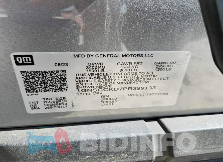 1GNSCCKD7PR399133 Photo# 13