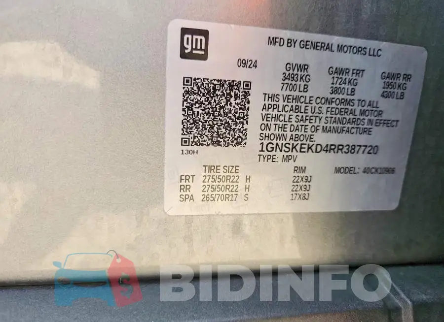 1GNSKEKD4RR387720 Photo# 13