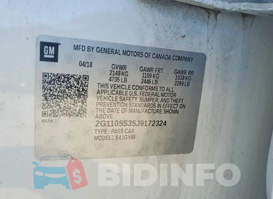 2G1105S35J9172324 Photo# 12
