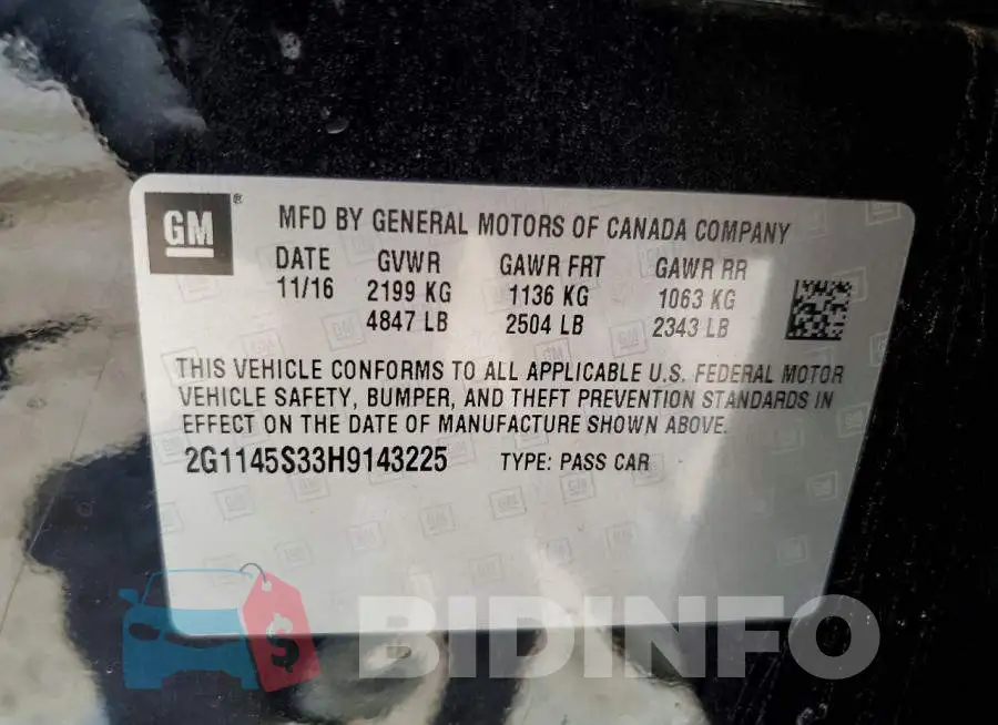 2G1145S33H9143225 Photo# 12