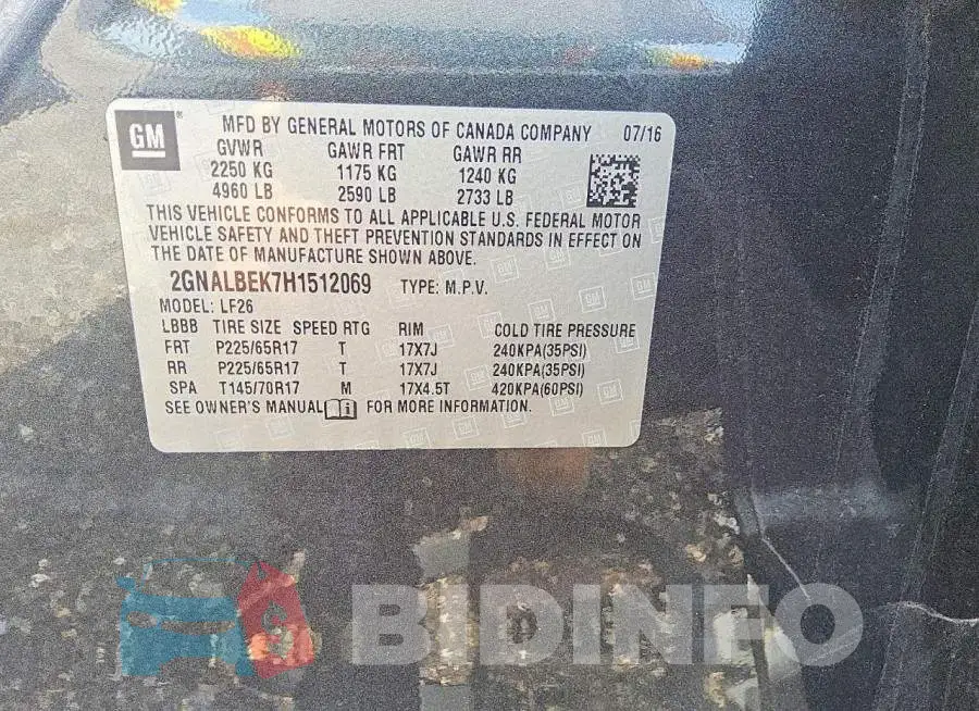 2GNALBEK7H1512069 Photo# 12