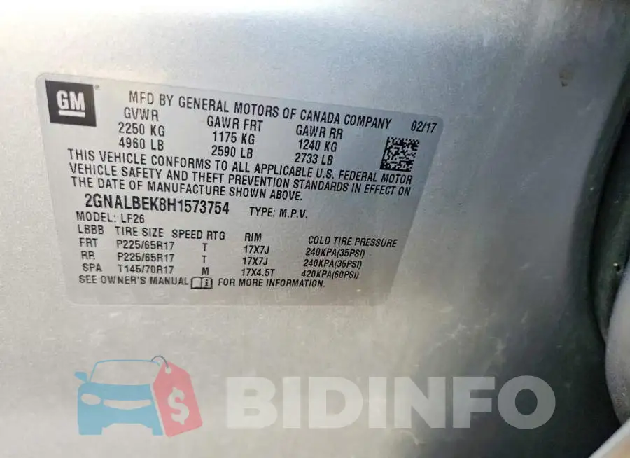 2GNALBEK8H1573754 Photo# 12