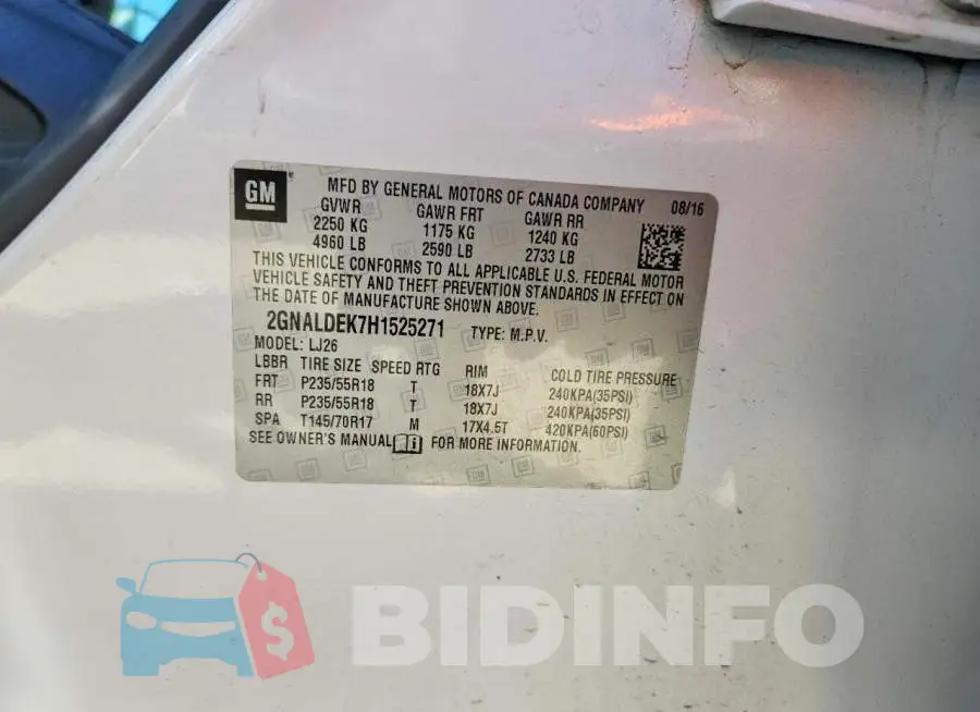 2GNALDEK7H1525271 Photo# 13