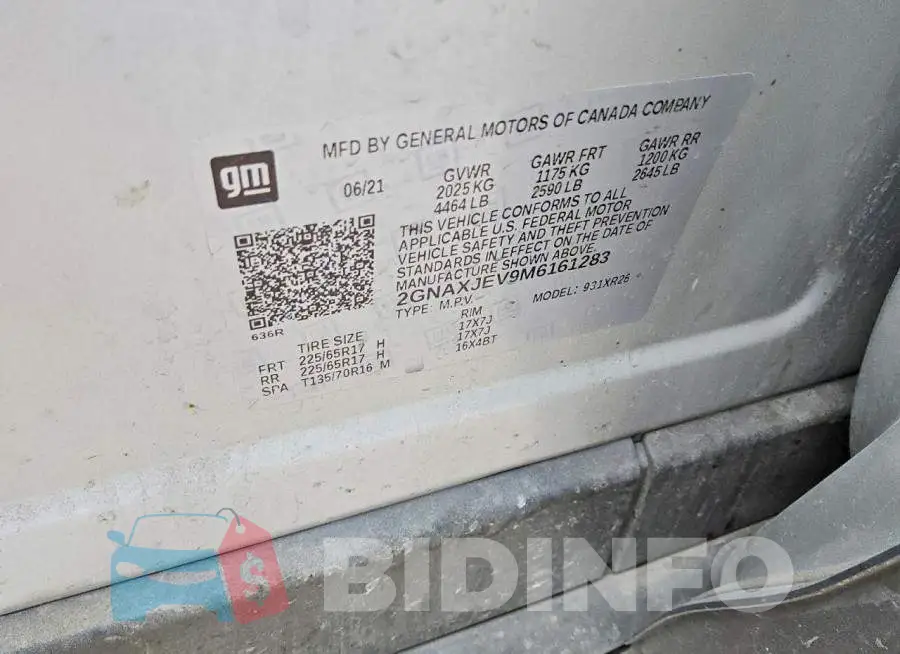 2GNAXJEV9M6161283 Photo# 13