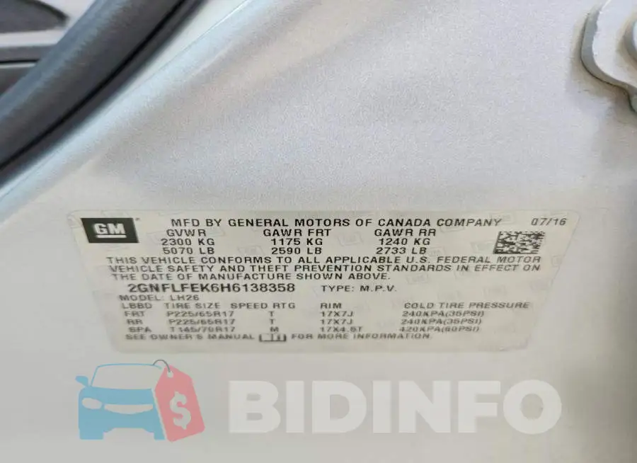 2GNFLFEK6H6138358 Photo# 13