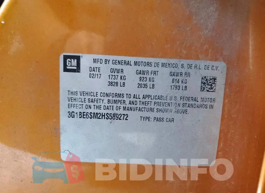 3G1BE6SM2HS589272 Photo# 13