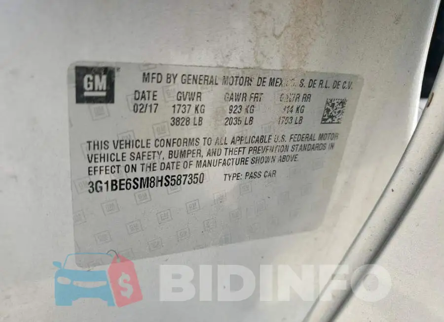 3G1BE6SM8HS587350 Photo# 13